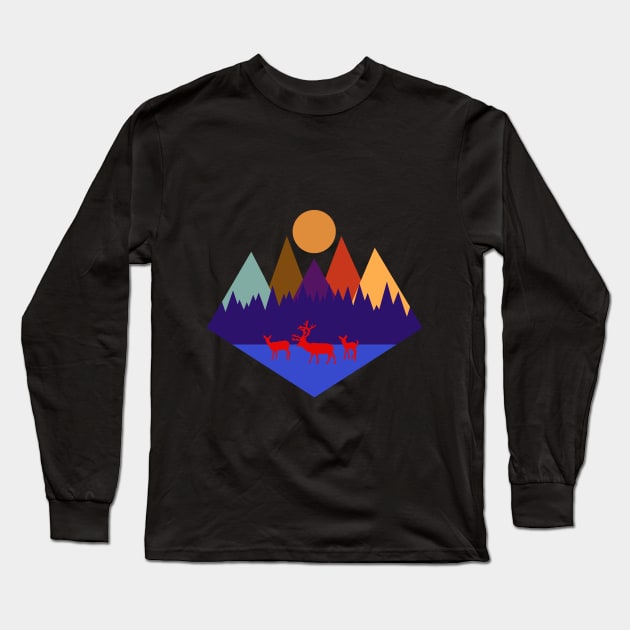 Mountain Scene #6 Long Sleeve T-Shirt by headrubble